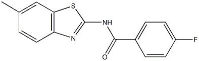4-fluoro-N-(6-methyl-1,3-benzothiazol-2-yl)benzamide 结构式