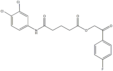 2-(4-fluorophenyl)-2-oxoethyl 5-(3,4-dichloroanilino)-5-oxopentanoate 结构式