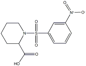 1-({3-nitrophenyl}sulfonyl)-2-piperidinecarboxylic acid 结构式