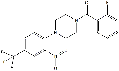 1-(2-fluorobenzoyl)-4-[2-nitro-4-(trifluoromethyl)phenyl]piperazine 结构式