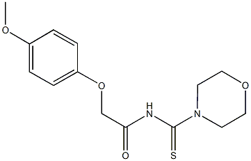 2-(4-methoxyphenoxy)-N-(4-morpholinylcarbothioyl)acetamide 结构式