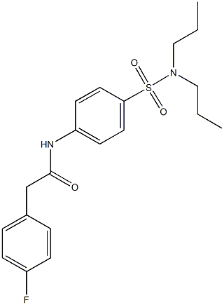 N-{4-[(dipropylamino)sulfonyl]phenyl}-2-(4-fluorophenyl)acetamide 结构式