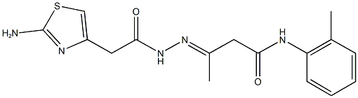 3-{[(2-amino-1,3-thiazol-4-yl)acetyl]hydrazono}-N-(2-methylphenyl)butanamide 结构式