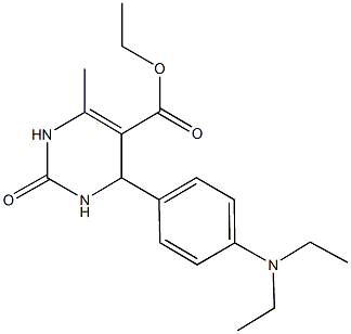 ethyl 4-[4-(diethylamino)phenyl]-6-methyl-2-oxo-1,2,3,4-tetrahydro-5-pyrimidinecarboxylate 结构式