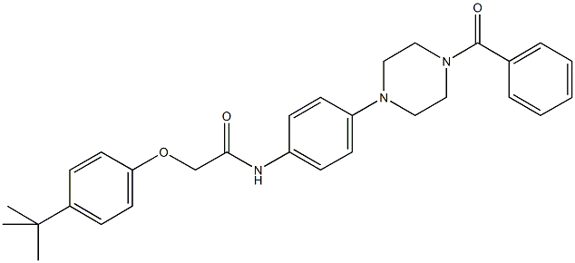 N-[4-(4-benzoyl-1-piperazinyl)phenyl]-2-(4-tert-butylphenoxy)acetamide 结构式