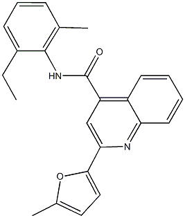 N-(2-ethyl-6-methylphenyl)-2-(5-methyl-2-furyl)-4-quinolinecarboxamide 结构式