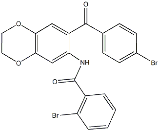2-bromo-N-[7-(4-bromobenzoyl)-2,3-dihydro-1,4-benzodioxin-6-yl]benzamide 结构式