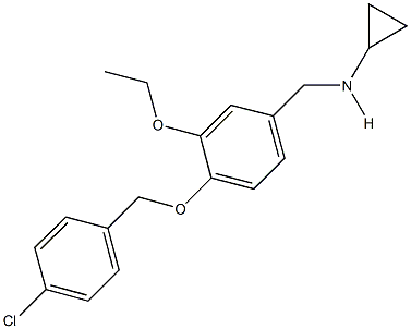 N-{4-[(4-chlorobenzyl)oxy]-3-ethoxybenzyl}-N-cyclopropylamine 结构式