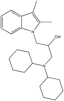 1-(dicyclohexylamino)-3-(2,3-dimethyl-1H-indol-1-yl)-2-propanol 结构式