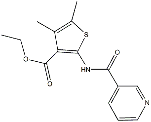 ethyl 4,5-dimethyl-2-[(3-pyridinylcarbonyl)amino]-3-thiophenecarboxylate 结构式