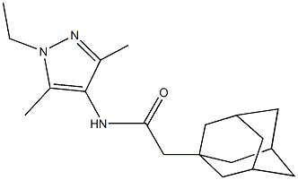 2-(1-adamantyl)-N-(1-ethyl-3,5-dimethyl-1H-pyrazol-4-yl)acetamide 结构式