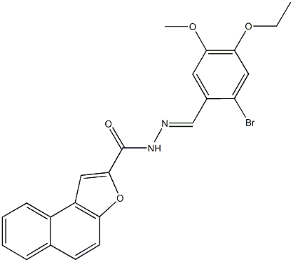 N'-(2-bromo-4-ethoxy-5-methoxybenzylidene)naphtho[2,1-b]furan-2-carbohydrazide 结构式