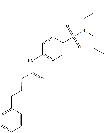 N-{4-[(dipropylamino)sulfonyl]phenyl}-4-phenylbutanamide 结构式