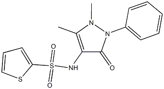 N-(1,5-dimethyl-3-oxo-2-phenyl-2,3-dihydro-1H-pyrazol-4-yl)-2-thiophenesulfonamide 结构式