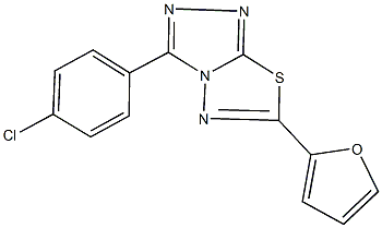 3-(4-chlorophenyl)-6-(2-furyl)[1,2,4]triazolo[3,4-b][1,3,4]thiadiazole 结构式
