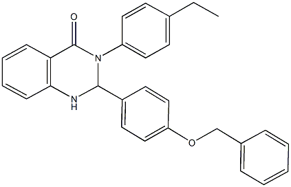 2-[4-(benzyloxy)phenyl]-3-(4-ethylphenyl)-2,3-dihydro-4(1H)-quinazolinone 结构式