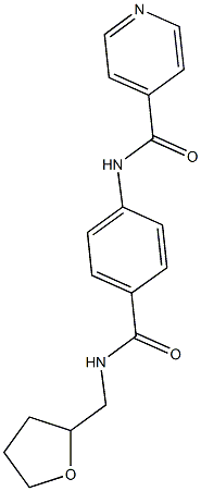 N-(4-{[(tetrahydro-2-furanylmethyl)amino]carbonyl}phenyl)isonicotinamide 结构式