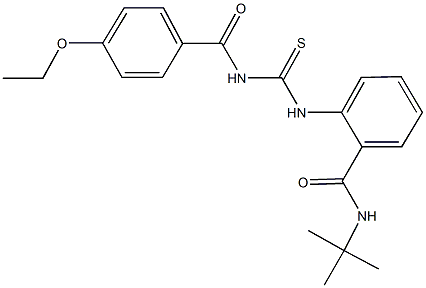 N-(tert-butyl)-2-({[(4-ethoxybenzoyl)amino]carbothioyl}amino)benzamide 结构式