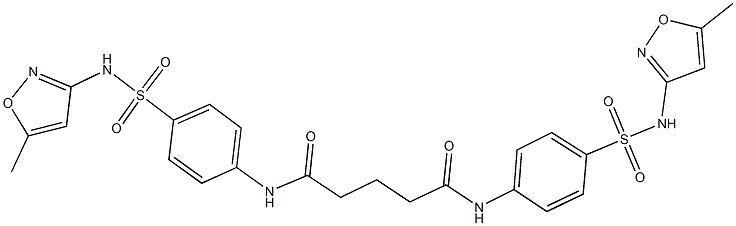 N~1~,N~5~-bis(4-{[(5-methyl-3-isoxazolyl)amino]sulfonyl}phenyl)pentanediamide 结构式