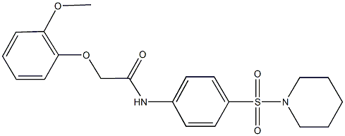 2-(2-methoxyphenoxy)-N-[4-(piperidin-1-ylsulfonyl)phenyl]acetamide 结构式