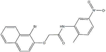 2-[(1-bromo-2-naphthyl)oxy]-N-{5-nitro-2-methylphenyl}acetamide 结构式