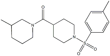 3-methyl-1-({1-[(4-methylphenyl)sulfonyl]-4-piperidinyl}carbonyl)piperidine 结构式