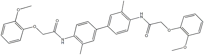 2-(2-methoxyphenoxy)-N-(4'-{[(2-methoxyphenoxy)acetyl]amino}-3,3'-dimethyl[1,1'-biphenyl]-4-yl)acetamide 结构式
