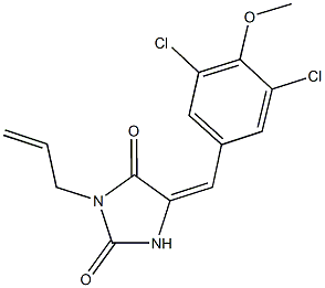 3-allyl-5-(3,5-dichloro-4-methoxybenzylidene)-2,4-imidazolidinedione 结构式