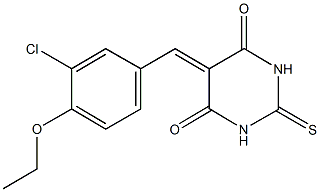 5-(3-chloro-4-ethoxybenzylidene)-2-thioxodihydro-4,6(1H,5H)-pyrimidinedione 结构式