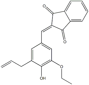 2-(3-allyl-5-ethoxy-4-hydroxybenzylidene)-1H-indene-1,3(2H)-dione 结构式
