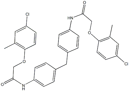 2-(4-chloro-2-methylphenoxy)-N-[4-(4-{[(4-chloro-2-methylphenoxy)acetyl]amino}benzyl)phenyl]acetamide 结构式