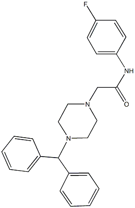 2-(4-benzhydryl-1-piperazinyl)-N-(4-fluorophenyl)acetamide 结构式