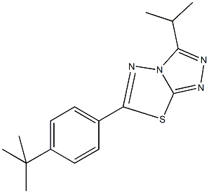 6-(4-tert-butylphenyl)-3-isopropyl[1,2,4]triazolo[3,4-b][1,3,4]thiadiazole 结构式