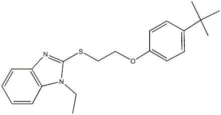 4-tert-butylphenyl 2-[(1-ethyl-1H-benzimidazol-2-yl)sulfanyl]ethyl ether 结构式