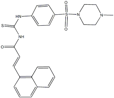 N-{4-[(4-methyl-1-piperazinyl)sulfonyl]phenyl}-N'-[3-(1-naphthyl)acryloyl]thiourea 结构式