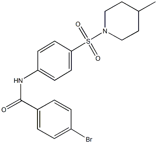 4-bromo-N-{4-[(4-methyl-1-piperidinyl)sulfonyl]phenyl}benzamide 结构式