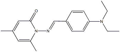 1-{[4-(diethylamino)benzylidene]amino}-4,6-dimethyl-2(1H)-pyridinone 结构式