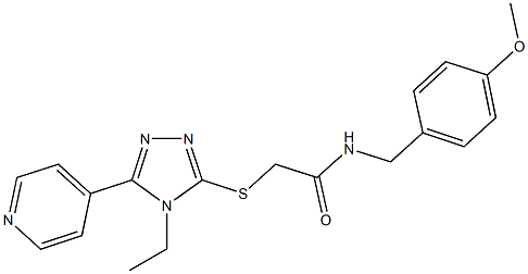 2-{[4-ethyl-5-(4-pyridinyl)-4H-1,2,4-triazol-3-yl]sulfanyl}-N-(4-methoxybenzyl)acetamide 结构式