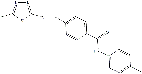 N-(4-methylphenyl)-4-{[(5-methyl-1,3,4-thiadiazol-2-yl)thio]methyl}benzamide 结构式