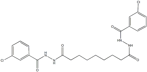 3-chloro-N'-{9-[2-(3-chlorobenzoyl)hydrazino]-9-oxononanoyl}benzohydrazide 结构式