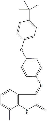 3-{[4-(4-tert-butylphenoxy)phenyl]imino}-7-methyl-1,3-dihydro-2H-indol-2-one 结构式