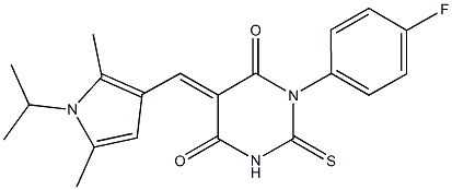 1-(4-fluorophenyl)-5-[(1-isopropyl-2,5-dimethyl-1H-pyrrol-3-yl)methylene]-2-thioxodihydropyrimidine-4,6(1H,5H)-dione 结构式