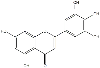 5,7-dihydroxy-2-(3,4,5-trihydroxyphenyl)-4H-chromen-4-one 结构式
