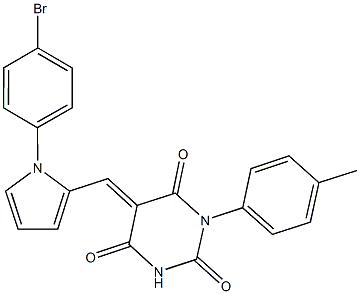 5-{[1-(4-bromophenyl)-1H-pyrrol-2-yl]methylene}-1-(4-methylphenyl)-2,4,6(1H,3H,5H)-pyrimidinetrione 结构式
