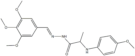 2-(4-methoxyanilino)-N'-(3,4,5-trimethoxybenzylidene)propanohydrazide 结构式