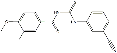 N-(3-cyanophenyl)-N'-(3-iodo-4-methoxybenzoyl)thiourea 结构式