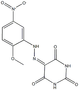 pyrimidine-2,4,5,6(1H,3H)-tetrone 5-({5-nitro-2-methoxyphenyl}hydrazone) 结构式