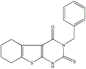 3-benzyl-2-sulfanyl-5,6,7,8-tetrahydro[1]benzothieno[2,3-d]pyrimidin-4(3H)-one 结构式