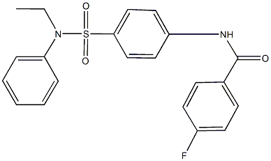 N-{4-[(ethylanilino)sulfonyl]phenyl}-4-fluorobenzamide 结构式