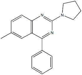 6-methyl-4-phenyl-2-(1-pyrrolidinyl)quinazoline 结构式